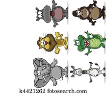 animales, de, áfrica