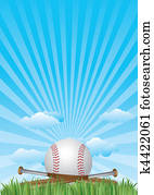baseball with blue sky baseball with blue sky
