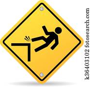 Danger cliff sign Danger cliff sign