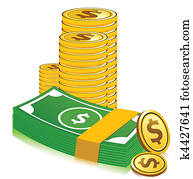 stapel, von, dollar, währung