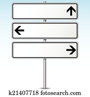 vektor, drei, richtungen, roadsign