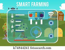 חכם, איכרות., חוה, ניהול, מידע, systems,, דיוק, agriculture., חקלאי, אוטומציה, ו, robotics., טכנולוגיות מודרניות, (gps, control,, איכרות, data,, מדוד, drones,, livestock,, agribots).