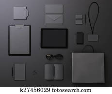 Black template for branding identity Black template for branding identity