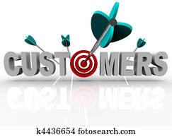 Customers - Target and Arrows Hit the Word Customers - Target and Arrows Hit the Word