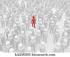 hommes, dans, foule.