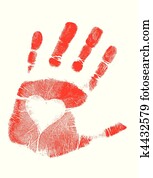 liebe, handabdruecke, /, vektor liebe, handabdruecke, /, vektor