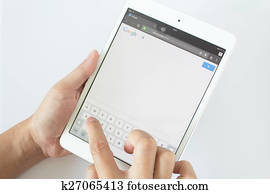 Man hands are pointing on labtop Man hands are pointing on labtop
