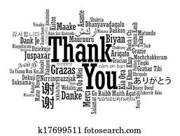 Multilingual thank you word cloud