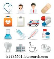 Realistic Medical Icons Set