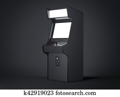 Gaming machine isolated on a black background. 3d rendering