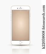 Gold smartphone mock up. Gold smartphone mock up.