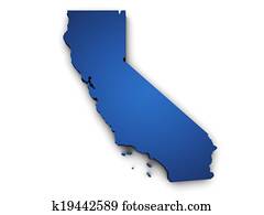 Map Of California 3d Shape Map Of California 3d Shape