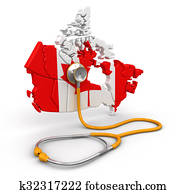 Map of Canada with Stethoscope Map of Canada with Stethoscope
