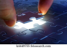 puzzle piece coming down into it's place puzzle piece coming down into it's place