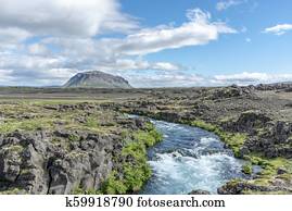 Stream in volcanic landscape
