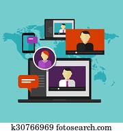 webinar, online, training, bildung, begriff, entfernung lernen, e-lernen