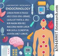 אנדוכרינולוגי, מעבדה, חקור, רפואי, פוסטר