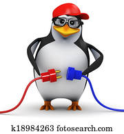 3d Penguin makes a connection 3d Penguin makes a connection