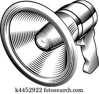 black and white megaphone black and white megaphone