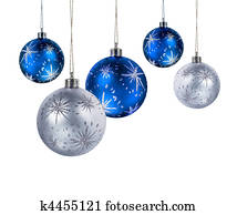 Blue silver christmas balls Blue silver christmas balls