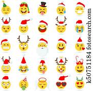 Christmas Emoticon vector emoji Christmas Emoticon vector emoji