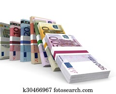 Different Euro bank notes. Different Euro bank notes.