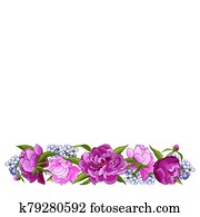 Frame with pink pionies, leaves, buds. Flower frame. Floral motif border. Idea for event invitation, greeting card, cover, postcard, poster, banner. Vector Frame with pink pionies, leaves, buds. Flower frame. Floral motif border. Idea for event invitation, greeting card, cover, postcard, poster, banner. Vector