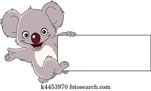 Koala with sign Koala with sign