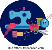 set of tailor's objects and equipment set of tailor's objects and equipment