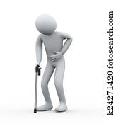 3d senior old man feeling sick with stomachache 3d senior old man feeling sick with stomachache