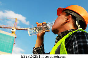 Construction worker, water drink Construction worker, water drink