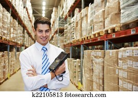 gerente, em, armazém