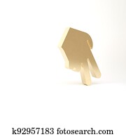 Gold Baseball glove icon isolated on white background. 3d illustration 3D render