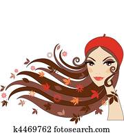 herbstliche, frau herbstliche, frau