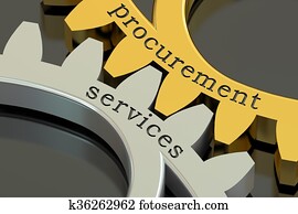 Procurement Services concept on the gearwheels, 3D rendering Procurement Services concept on the gearwheels, 3D rendering