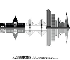 san fransisco skyline with bridge a san fransisco skyline with bridge a
