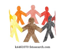 הסתובב, של, צבעוני, אנשים