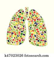 ריאות, בריא, צללית