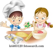 שני ילדים, בעל כיף, במטבח