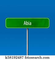 Abia - town sign, place name sign