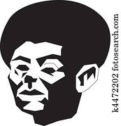 abstrakt, mann, mit, afro