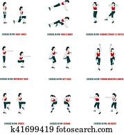 Aerobic and workout icons Aerobic and workout icons