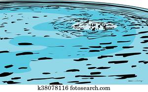 bellen, komst, op, in, pool