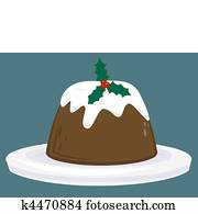 Cartoon christmas pudding Clipart | k14876854 | Fotosearch