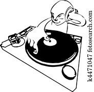 funky dj illustration funky dj illustration