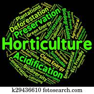 horticultura, palavra, representa, jardim flor, e, agrícola