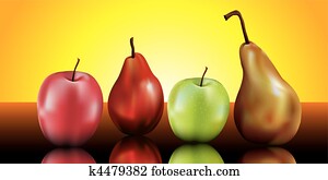 pears and apples still life