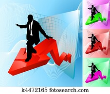 profit surfer business concept illustration