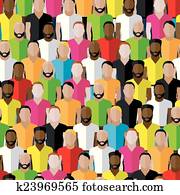 vector seamless pattern with men crowd. flat  illustration of me
