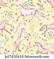 Watercolor unicorn pattern Watercolor unicorn pattern